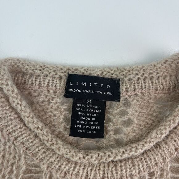 Limited Y2K Mohair Open Knit Crop Sweater S Oversized Boxy Soft Girl Grunge 90s - Picture 3 of 9